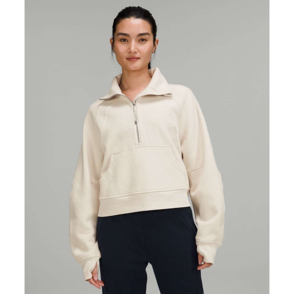 Lululemon Scuba Oversized Funnel Neck Half-Zip in
White Opal